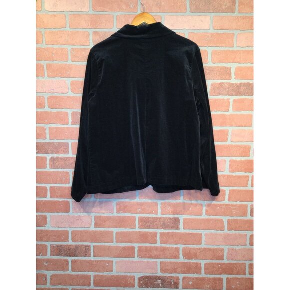 Womens Black Velvet Embroidered Blazer Jacket Size 1X Boho Whimsigoth Coquette - Picture 3 of 7